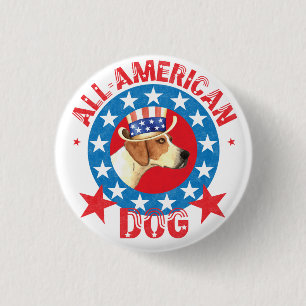 Patriotic American Foxhound 3 Cm Round Badge
