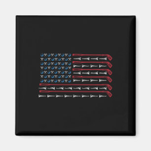 Patriotic American Golfer Flag Golf Club Golf Love Magnet
