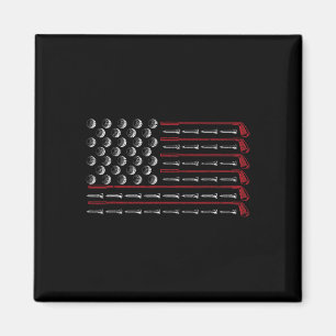 Patriotic American Golfer Gift Usa Flag Golf Club Magnet