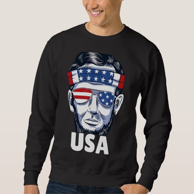 Patriotic American Graphic Independence Day Sweatshirt (Front)