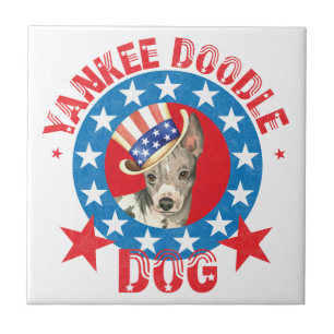 Patriotic American Hairless Terrier Tile