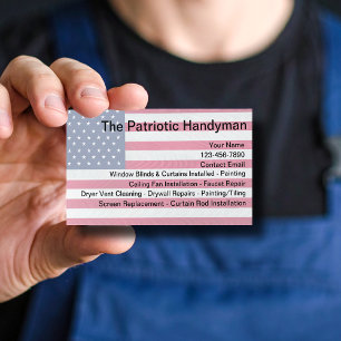 Patriotic American Handyman Services  Business Card