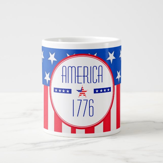 Patriotic American    Large Coffee Mug (Front)