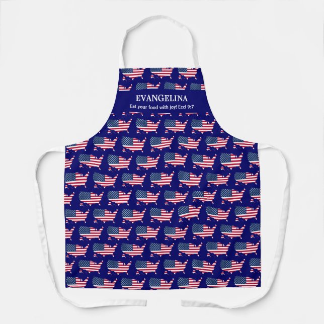 Patriotic AMERICAN Personalised Apron (Front)