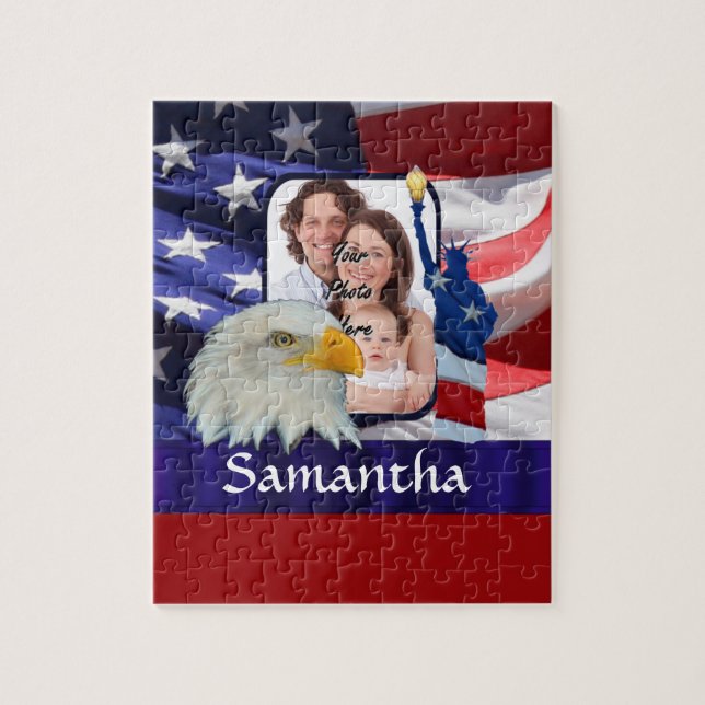 Patriotic American photo template Jigsaw Puzzle (Vertical)