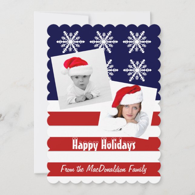 Patriotic American photo template Xmas holiday (Front)