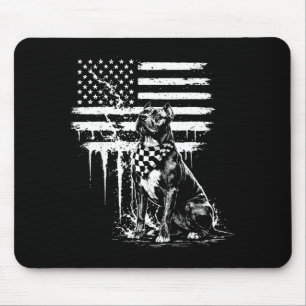 Patriotic american pitbull terrier usa flag dog mouse pad