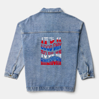 Patriotic American Red White & Blue Denim Jacket