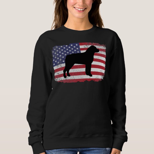 Patriotic American Rottweiler Sweatshirt (Front)