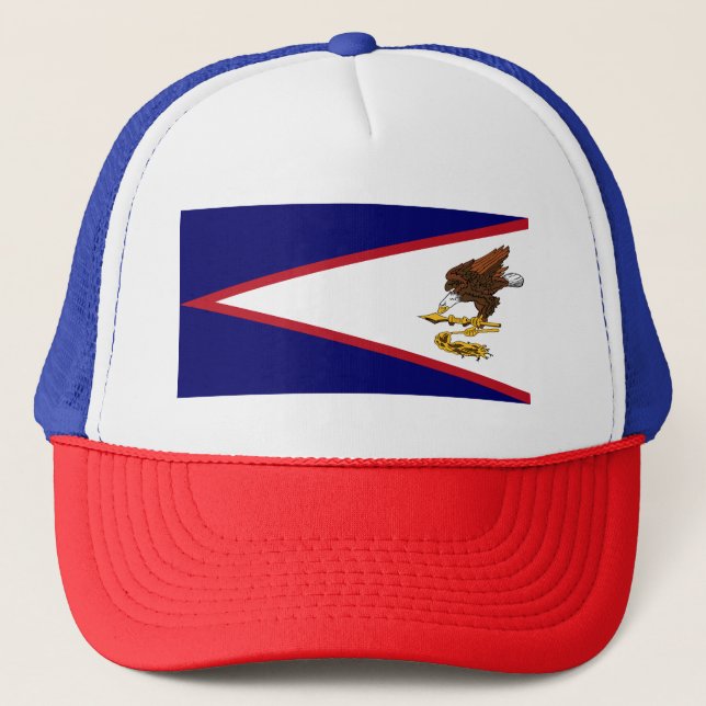 Patriotic American Samoa Flag Trucker Hat (Front)
