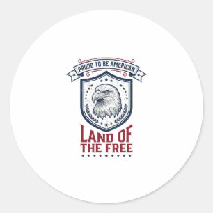 Patriotic American Shield Eagle Vintage Shirt Desi Classic Round Sticker