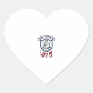 Patriotic American Shield Eagle Vintage Shirt Desi Heart Sticker