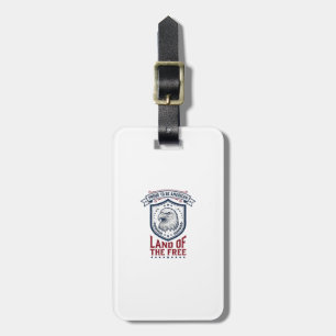 Patriotic American Shield Eagle Vintage Shirt Desi Luggage Tag
