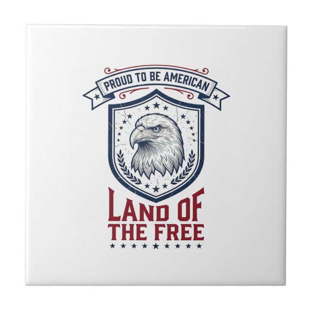 Patriotic American Shield Eagle Vintage Shirt Desi Tile (Front)
