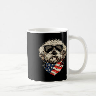 Patriotic American Shih Tzu Usa Flag Dog 4th Of Ju Coffee Mug
