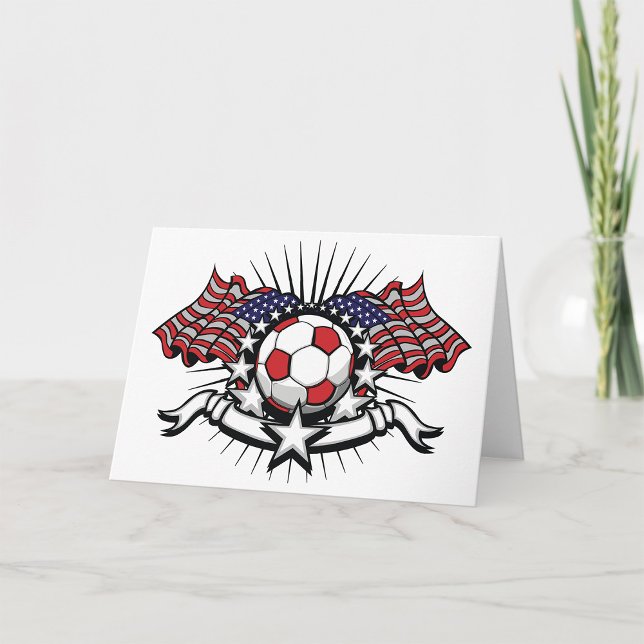 Patriotic American Soccer Design USA Flag Football Card (Creator Uploaded)