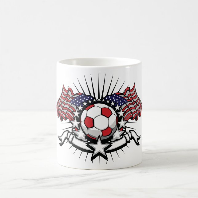 Patriotic American Soccer Design USA Flag Football Coffee Mug (Creator Uploaded)