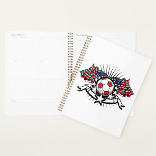 Patriotic American Soccer Design USA Flag Football Planner