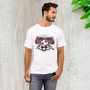 Patriotic American Soccer Design USA Flag Football T-Shirt