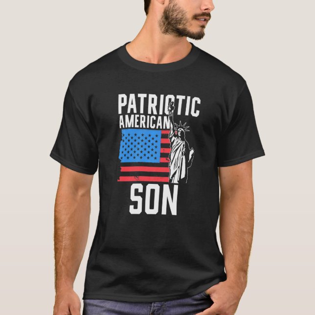 Patriotic American Son America Usa Patriot Us Us U T-Shirt (Front)