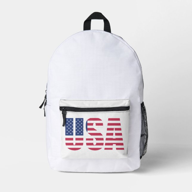 Patriotic American Spirit Daypack Printed Backpack (Front)