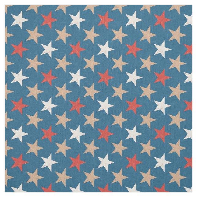 Patriotic American Stars pattern Fabric (Swatch)