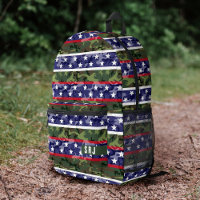 Patriotic American Stars Stripes Green Camouflage