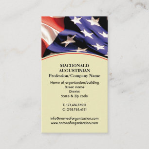 Patriotic   AMERICAN   Stars Stripes   USA Flag Business Card