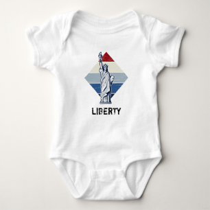 Patriotic American Statue of Liberty Distressed Baby Bodysuit