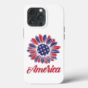 Patriotic American Sunflower Case-Mate iPhone Cas iPhone 13 Pro Case