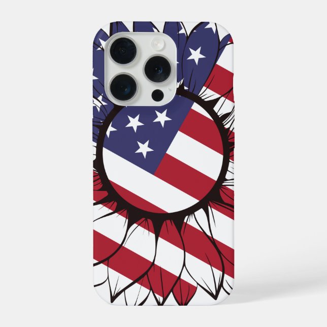Patriotic American Sunflower iPhone Case (Back)