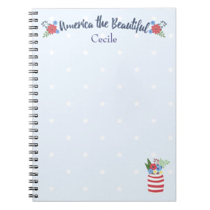Patriotic American the Beautiful Notebook