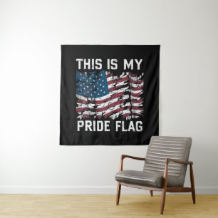 Patriotic American This Is My Pride Flag USA Tapestry