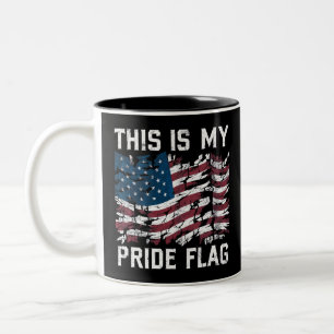 Patriotic American This Is My Pride Flag USA Two-Tone Coffee Mug
