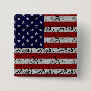 Patriotic American U.S.A. Flag of United States 15 Cm Square Badge