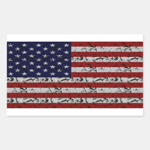 Patriotic American U.S.A. Flag of United States Rectangular Sticker