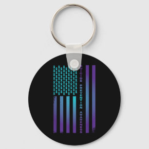 Patriotic American Us Flag Suicide Prevention Awar Key Ring