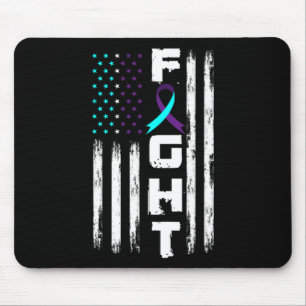 Patriotic American Us Flag Suicide Prevention Awar Mouse Pad