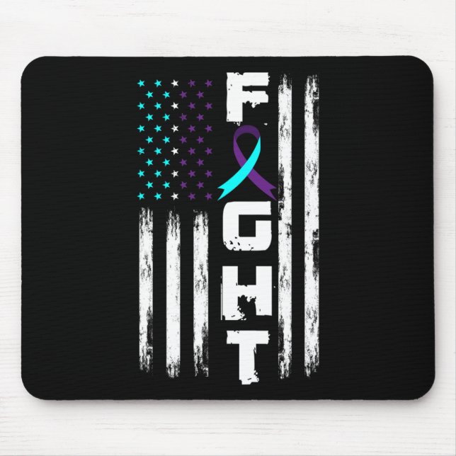 Patriotic American Us Flag Suicide Prevention Awar Mouse Pad (Front)
