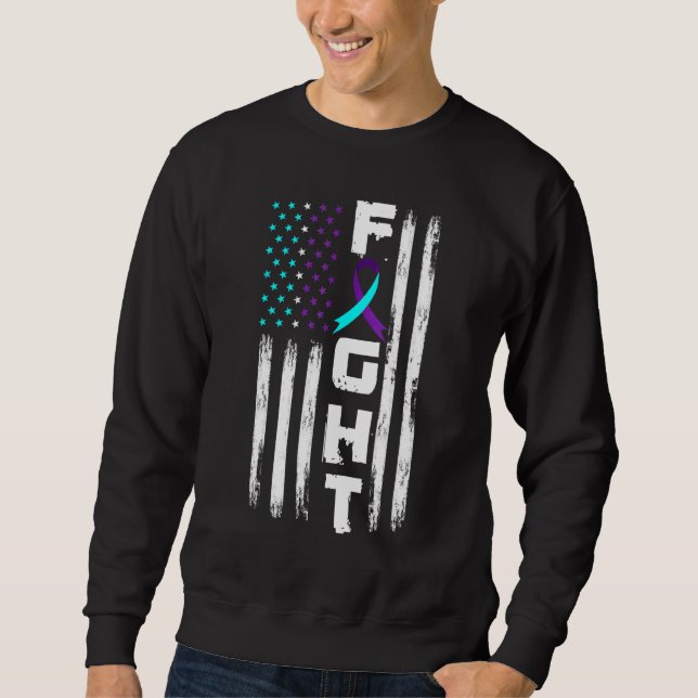 Patriotic American US Flag Suicide Prevention Awar Sweatshirt (Front)