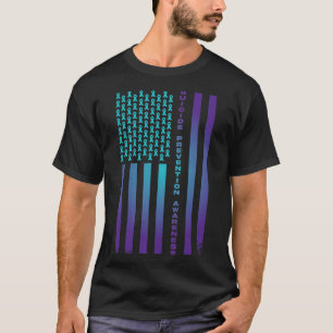 Patriotic American Us Flag Suicide Prevention Awar T-Shirt