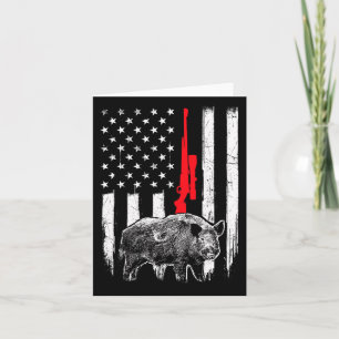 Patriotic American Usa Flag - Boar Hunting Wild Ho Card