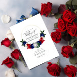 Patriotic American USA Wedding Photo Invitation<br><div class="desc">Red, white and blue flower bouquet 4th july wedding invitation customisable to your event specifics. The photo on the reverse is optional. If you would rather remove it, scroll down to the bottom of "Personalise this template" and click on "Edit Using Design Tool". In the Design Tool you can edit,...</div>
