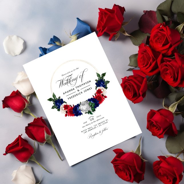 Patriotic American USA Wedding Photo Invitation (Creator Uploaded)