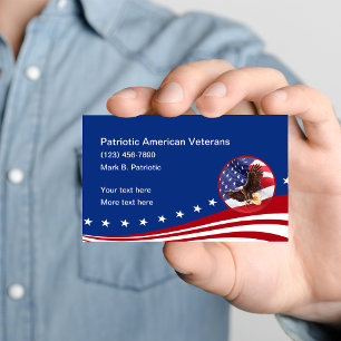 Patriotic American Veterans Who Served Business Card