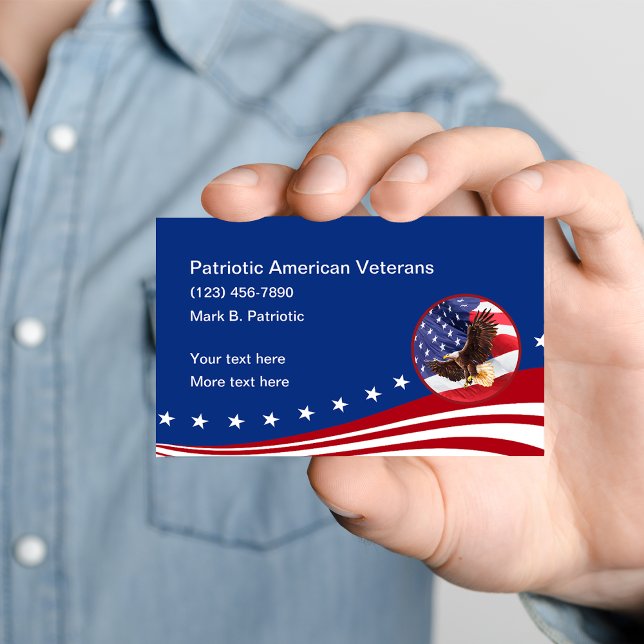 Patriotic American Veterans Who Served Business Card (Creator Uploaded)