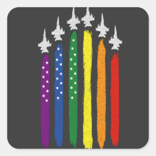 Patriotic American Vintage Flag LGBTQ July 4th Square Sticker
