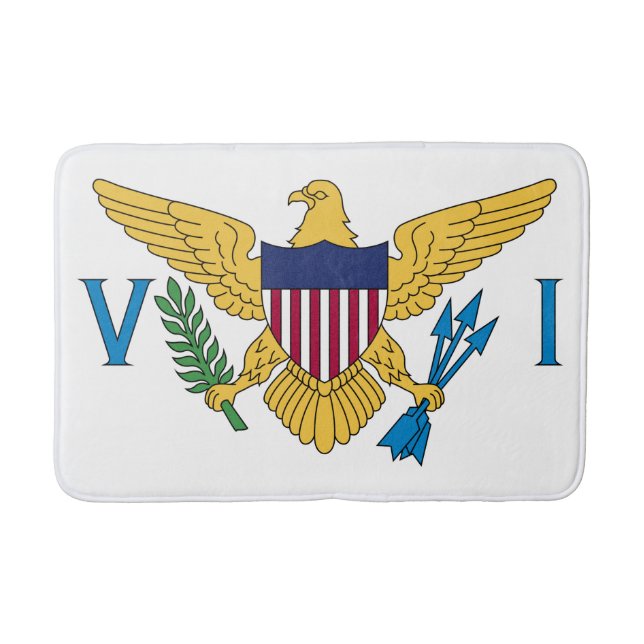 Patriotic American Virgin Islands Flag Bath Mat (Front)