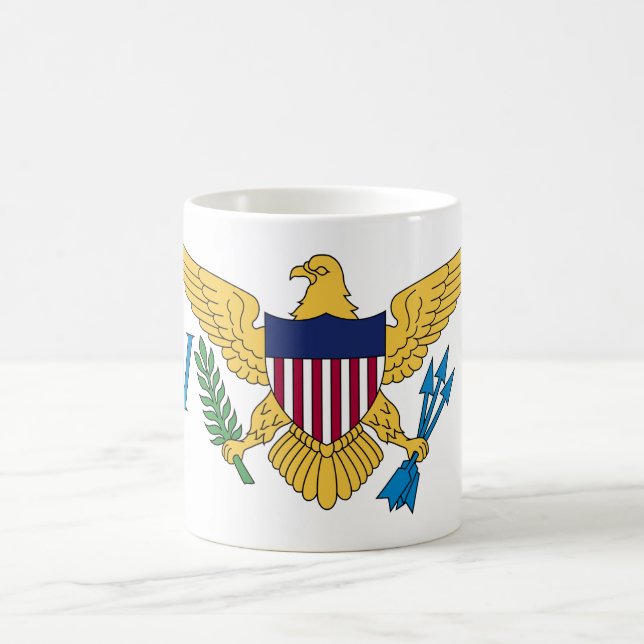 Patriotic American Virgin Islands Flag Coffee Mug (Center)