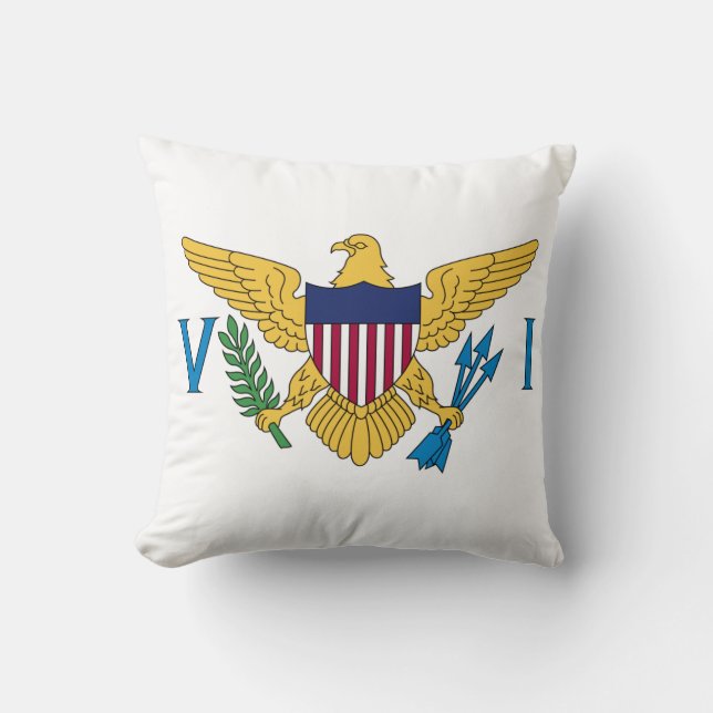 Patriotic American Virgin Islands Flag Cushion (Front)